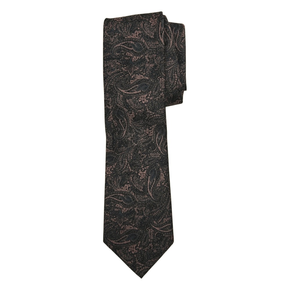 Botany 500 Paisley Silk Blend Men's Necktie Gray and Lilac Formal 57"L x 3.5"W